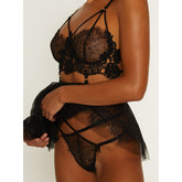 Muse Lingerie Floaty Womens Babydoll Silhouette Black BabyDolls And Chemises